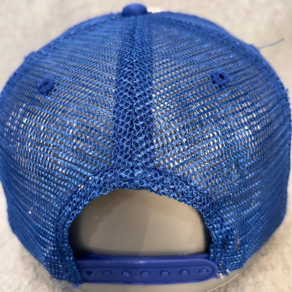 Surfs Up Youth Blue White Unbranded Trucker Hat Snapback Mesh Surf Graphic 4-16